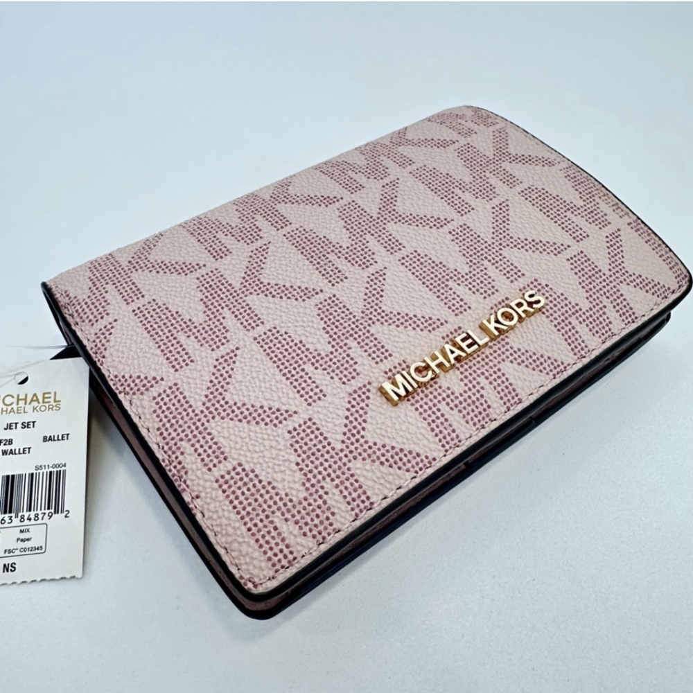 Michael kors jet set PINK logo wallet